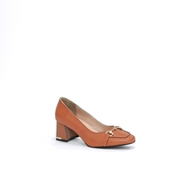 Women's elegant shoes made of natural leather in taba color/75702