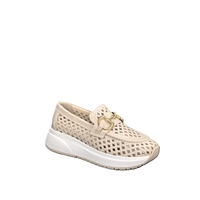 Women's moccasins / loafers / genuine leather / 72-98 / beige / anatomical insole