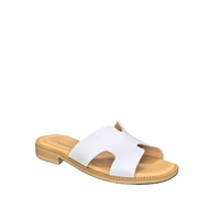 Women's slippers / genuine leather / 726-20/white