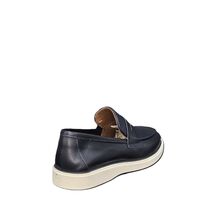 Мъжки мокасини / лоуфъри  / естествена кожа / 702-3/синьо/анатомична стелка