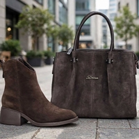 Women's elegant ankle boots / Genuine leather / 719-61 / Brown
