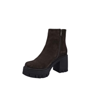 Women's elegant ankle boots / Genuine leather / 720-29 / Brown