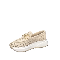 Women's moccasins / loafers / genuine leather / 72-98 / beige / anatomical insole