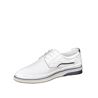 Мъжки мокасини / лоуфъри  / естествена кожа / 7426/бяло/ анатомична стелка