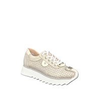 Дамски сникърс / естествена кожа / анатомична стелка / 767/ златно