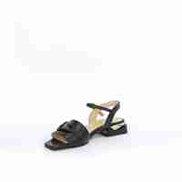 Women's elegant sandals / natural leather / black / 74257