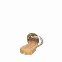 Women's slippers / genuine leather / 730-31/white+silver