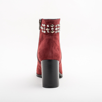 Ladies' elegant boots / genuine leather /5805/burgundy
