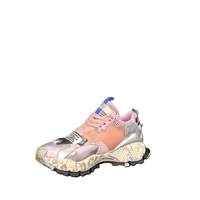 Дамски сникърс /естествена кожа /736-21/розово+сребро