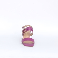 Women's elegant sandals / natural leather / purple /7477