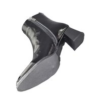 Women's elegant boots / genuine leather / patent /74-15/black