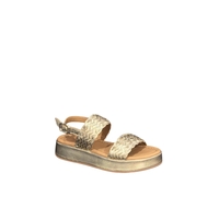 Women's casual sandals / genuine leather /714/ gold / platform