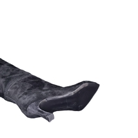 Women's elegant boots / genuine leather / suede / black / 714-53