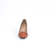 Women's elegant shoes made of natural leather in taba color/75702