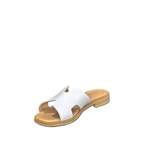 Women's slippers / genuine leather / 726-20/white