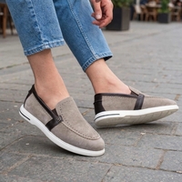 Men's moccasins/ loafers/ genuine leather/74-50/beige+ brown