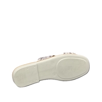 Women's slippers / genuine leather / 716-408/brown snake