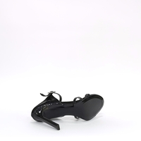 Women's elegant sandals / natural leather / black/7250
