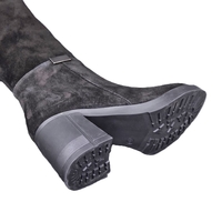 Женские элегантные сапоги/замша/натуральная кожа/75-64/черные