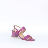 Women's elegant sandals / natural leather / purple /7477