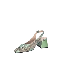 Дамски елегантни обувки / естествена кожа / 7166/ зелено /змия