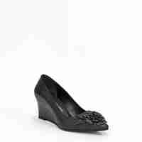 Women's elegant shoes made of natural leather in black/7077