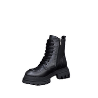 Дамски ежедневни боти / естествена кожа /  7901/ черно