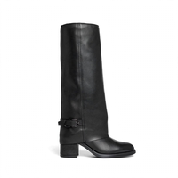 Elegant women's boots / genuine leather / 724-28 / black