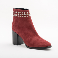 Ladies' elegant boots / genuine leather /5805/burgundy