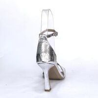 Women's elegant sandals / eco leather / silver /753-7