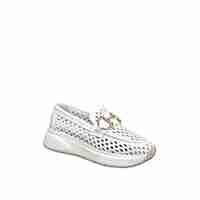 Women's moccasins / loafers / genuine leather / 72-98/white / anatomical insole