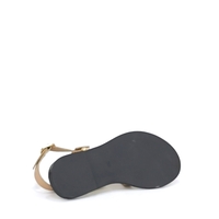 Women's sandals / natural leather / beige + gold /7260