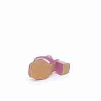 Women's elegant sandals / natural leather / purple /7477