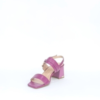 Women's elegant sandals / natural leather / purple /7477