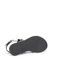 Women's sandal / natural  leather / black + nickel /7260