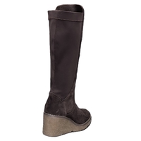 Women's elegant boots / genuine leather / suede / brown / 712-078