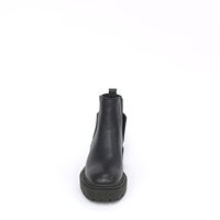 Women's casual boots made of natural leather in black/76694