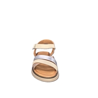 Women's sandals / genuine leather / 7251/beige+silver+gold