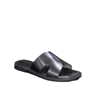 Women's slippers / genuine leather / 7566/black