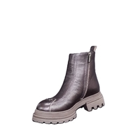 Дамски ежедневни боти / естествена кожа /  75-08/ кафяво