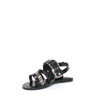 Women's sandal / natural  leather / black + nickel /7260