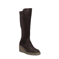 Women's elegant boots / genuine leather / suede / brown / 712-078