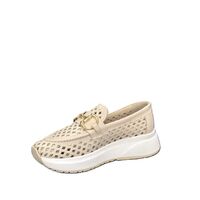 Women's moccasins / loafers / genuine leather / 72-98 / beige / anatomical insole