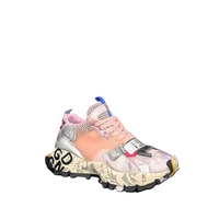 Дамски сникърс /естествена кожа /736-21/розово+сребро