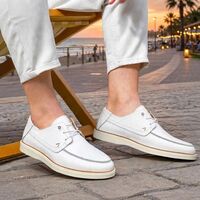 Men's moccasins/ loafers/ genuine leather/77-40/white