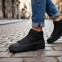 Мъжки боти/кец  /естествена кожа / 70-50/черно/анатомична стелка