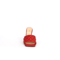 Women slippers /natural leatherin red color /7010
