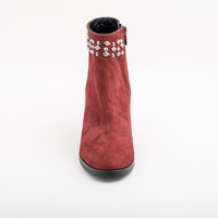 Ladies' elegant boots / genuine leather /5805/burgundy