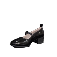 Women's casual shoes / genuine leather / anatomical insole / black / 756-46