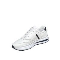 Мъжки сникърс / кец / естествена кожа / 7241 / бяло/ анатомична стелка